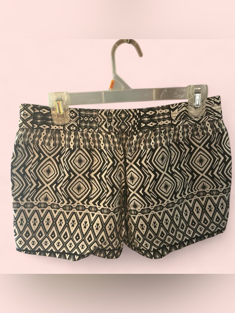 Women's Black & Cream Tribal Print Casual Shorts